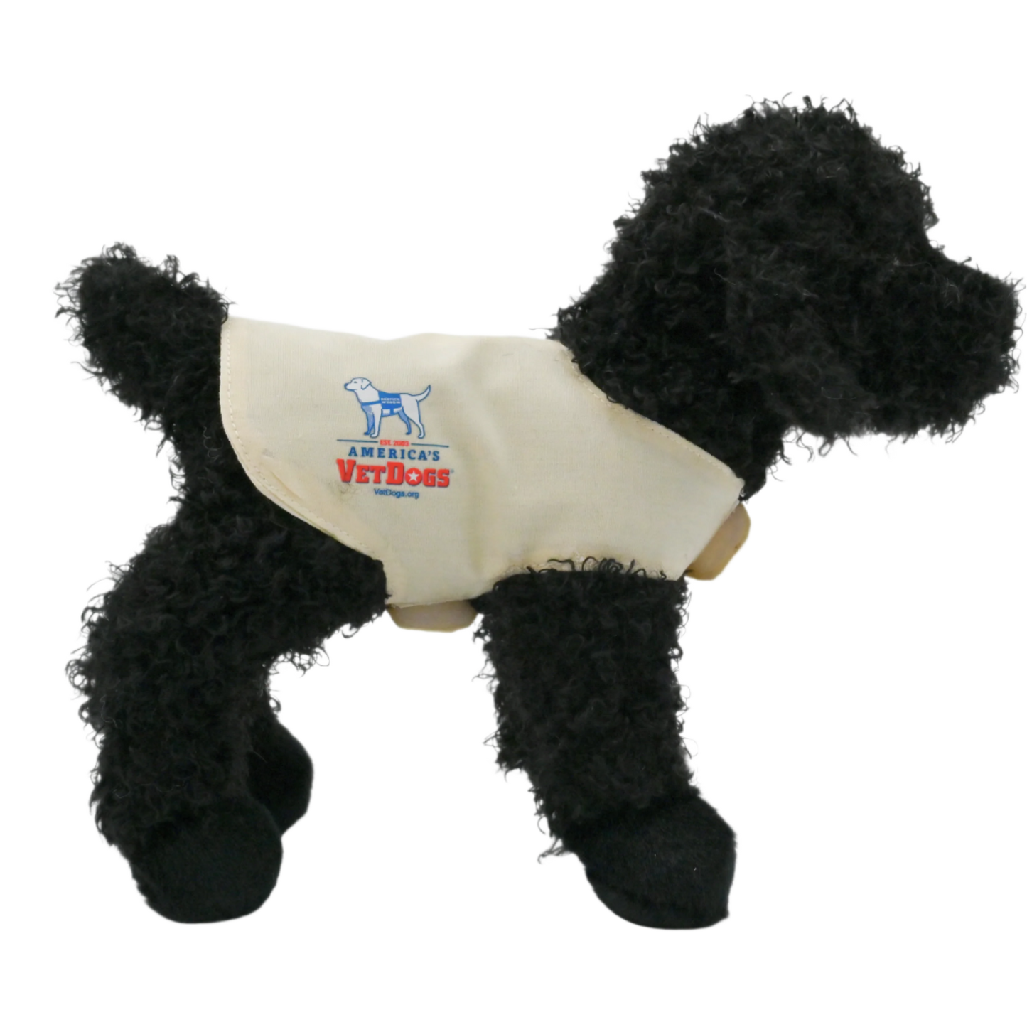 America's VetDogs Dually Branded Black Poodle Plush Puppy